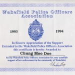 Wakefield Police Assn Appreciation Certificate